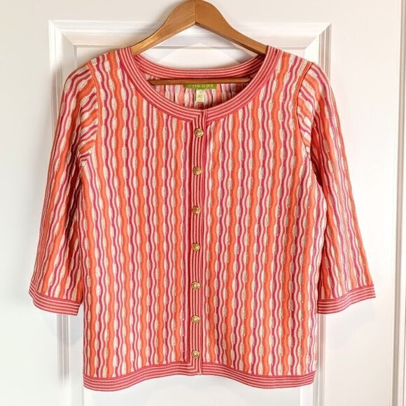 Sigrid Olsen Corsica Metallic Silk Cardigan Sweater NWT - Picture 1 of 6